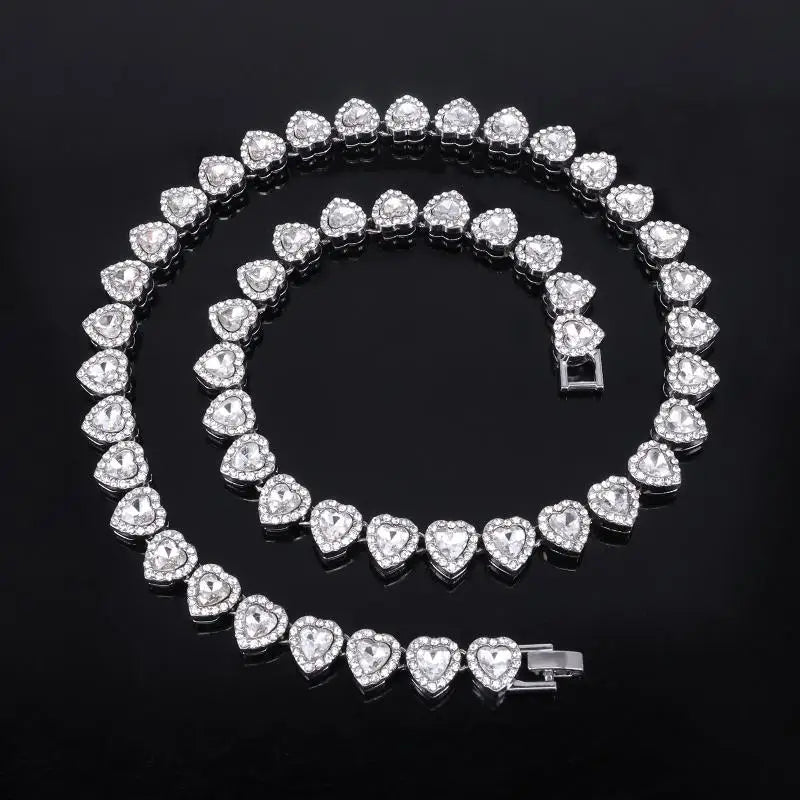 Sparkling Heart Tennis Bracelet