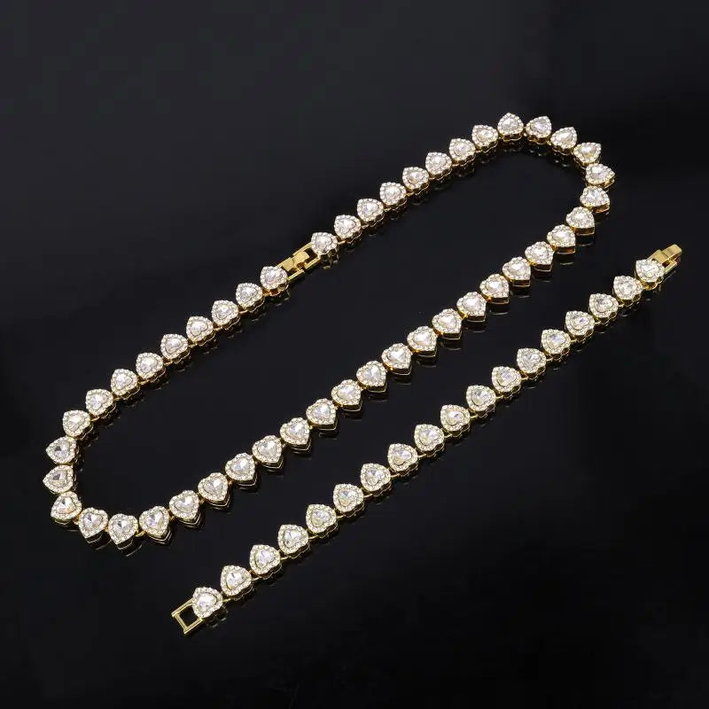 Sparkling Heart Tennis Bracelet