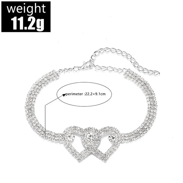 Sparkling Heart Ankle Bracelet
