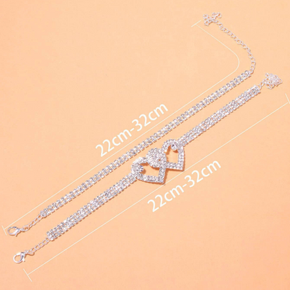 Beautiful Dazzling Cubic Zirconia Chain Anklet for Women Fashion Silver Color Ankle Bracelet Barefoot Sandals Foot Jewelry
