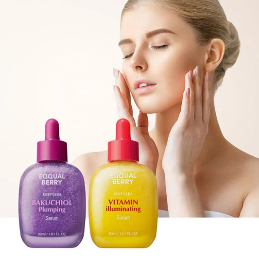Korean Bakuchiol Plumping Serum 5,000 PPM Retinol Alternative, VITAMIN Illuminating Serum Niacinamide Vitamin C Brightening