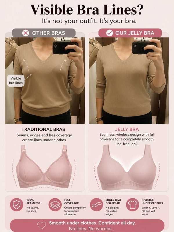 Jelly-like Soft Support Bra Seamless Wire-free Thin Mold Full Cup Comfortable for Everyday Wear Bra Leopard Print Solid Color